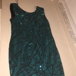 Green sequin dress
